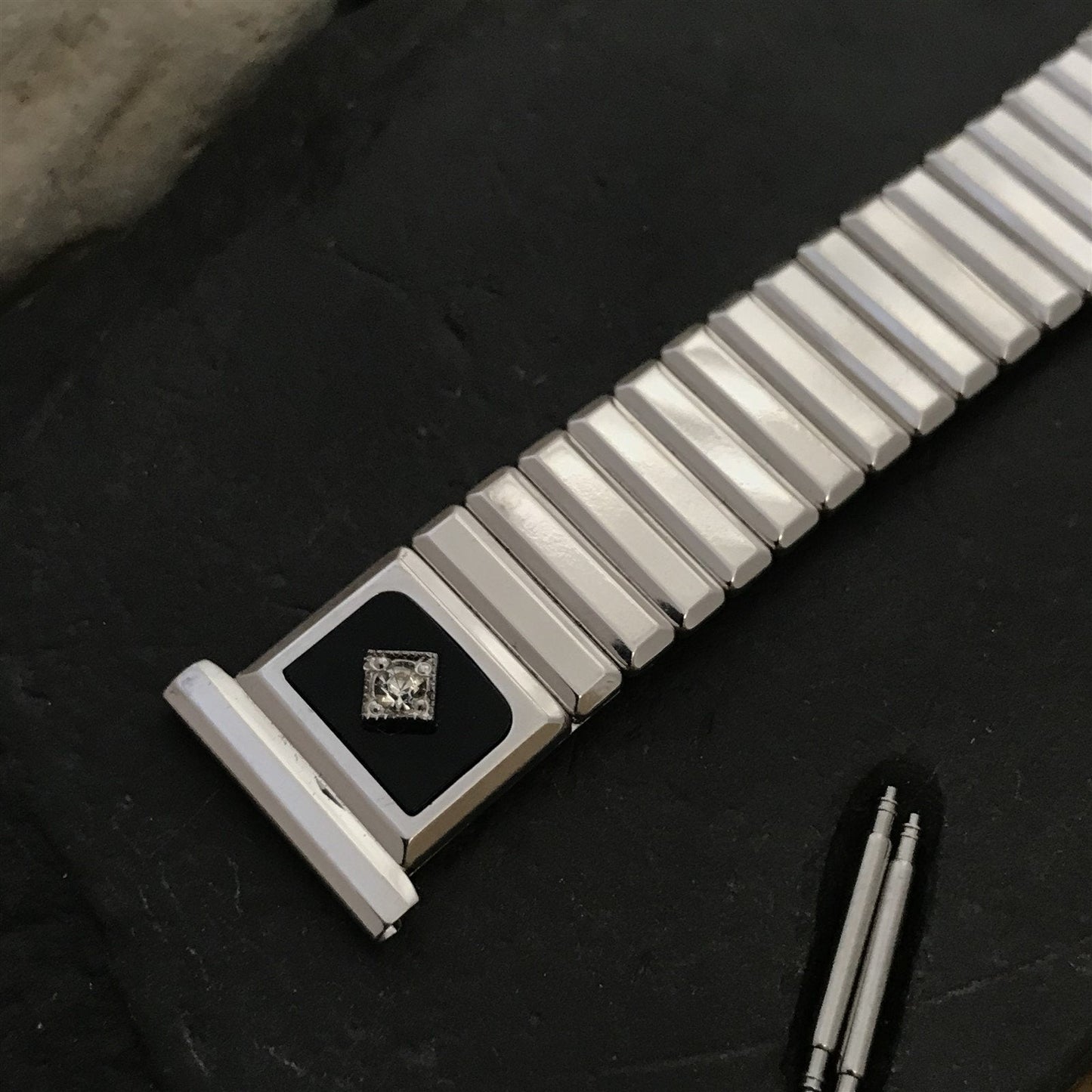 Kreisler Monte Cristo 14k White Gold-Filled nos 1950s Vintage Watch Band