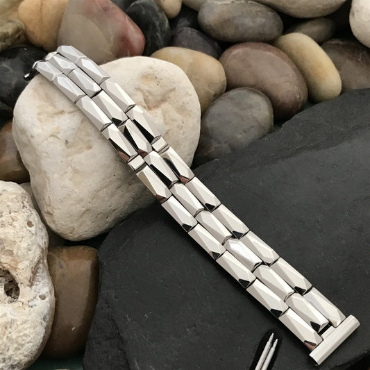 19mm 18mm Stainless Kreisler Imperial Coffin Link Long 1950s Vintage Watch Band