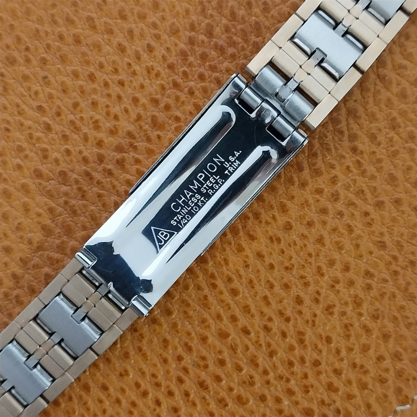 22mm JB Champion Gold-Filled & Stainless Steel nos 1970s Vintage Watch Band