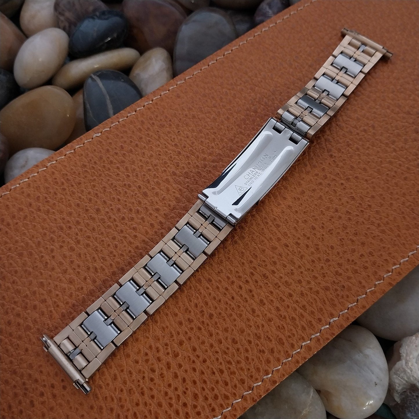 22mm JB Champion Gold-Filled & Stainless Steel nos 1970s Vintage Watch Band