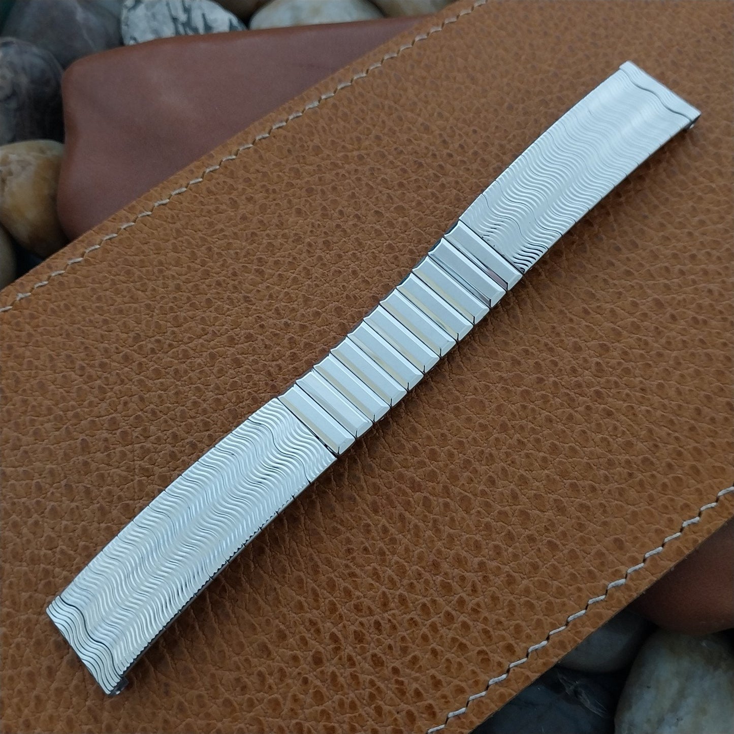 17.2mm 10k White Gold-Filled Kreisler Unused Classic 1960s Vintage Watch Band