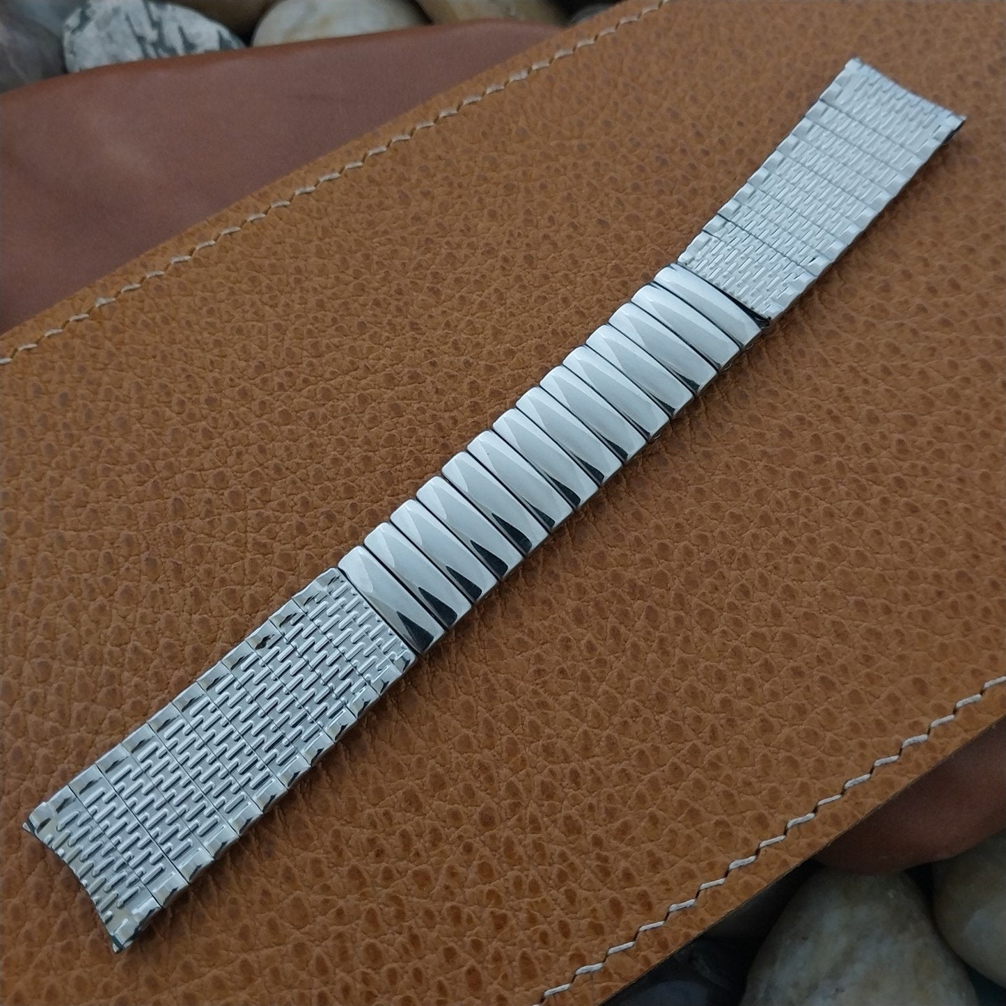 17.2mm 1960s Stainless Steel Expansion nos Vintage Watch Band