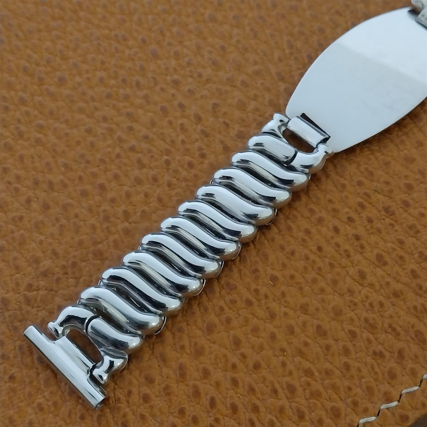 1940s White Gold-Filled 5/8" Kestenmade ID tag Unused Vintage Watch Band