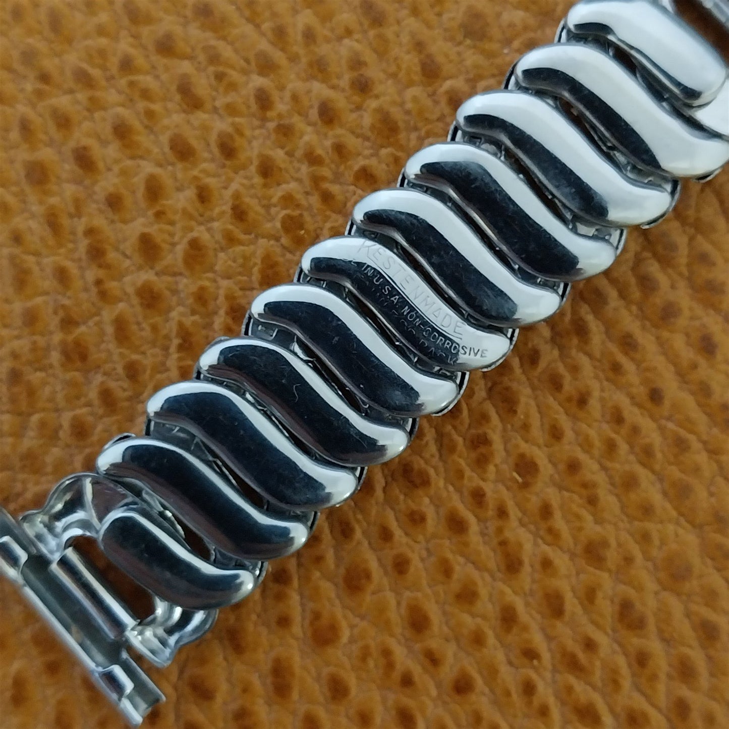 1940s White Gold-Filled 5/8" Kestenmade ID tag Unused Vintage Watch Band