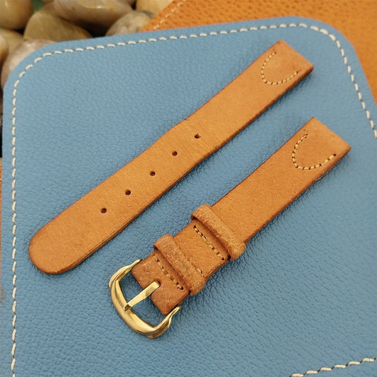 1940s Single Layer Hazel Pigskin 5/8" Vintage Watch Band & Deluxe Buckle