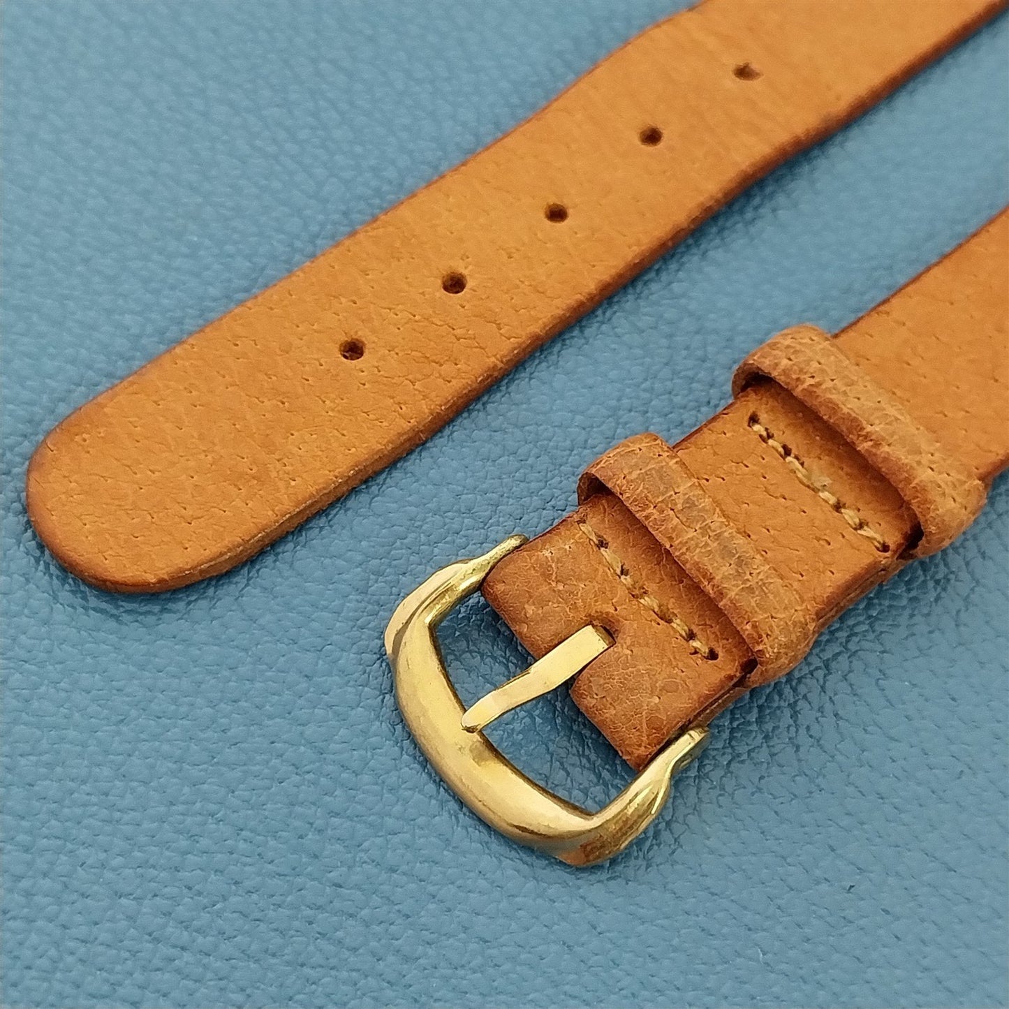 1940s Single Layer Hazel Pigskin 5/8" Vintage Watch Band & Deluxe Buckle