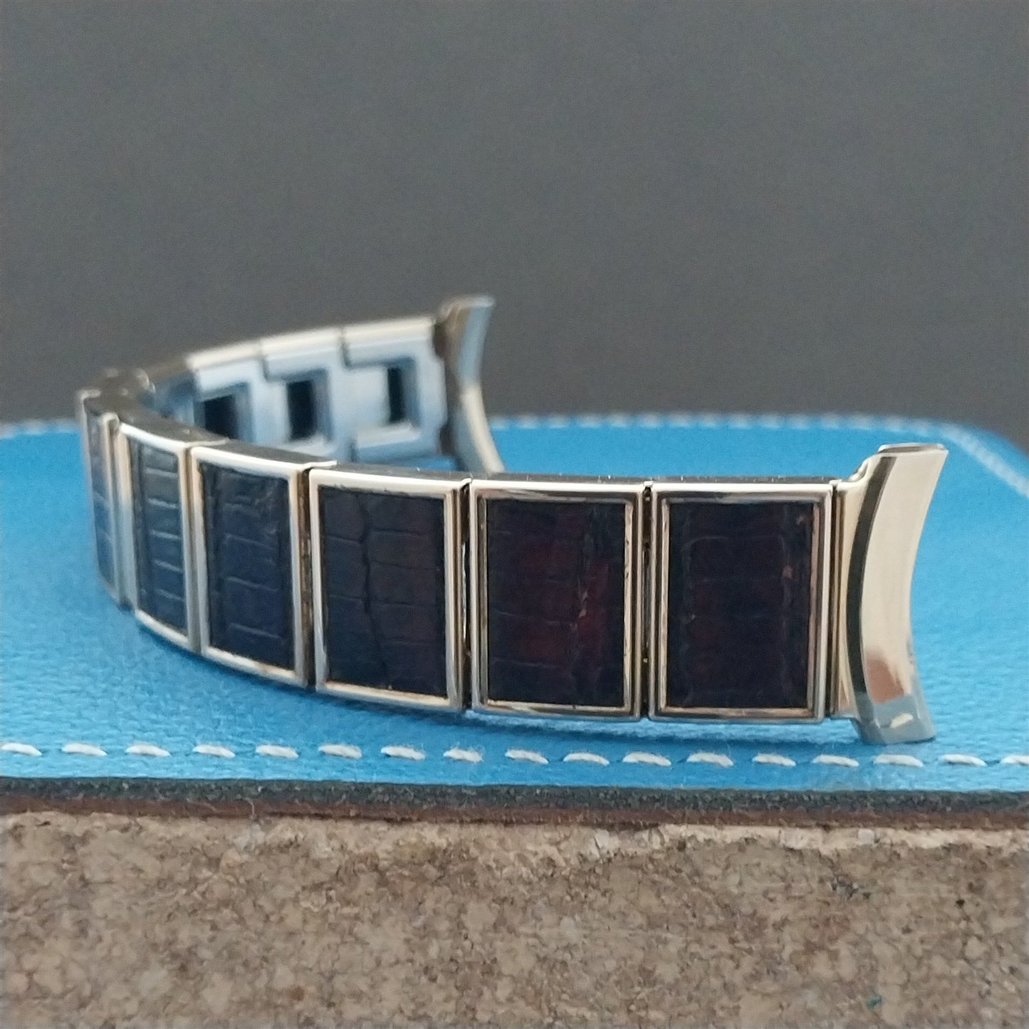 Vintage 19mm 18mm Gold Filled & Alligator Gemex Caballero nos 1950s Watch Band