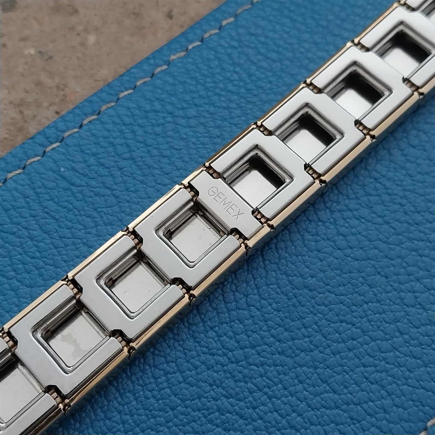 Vintage 19mm 18mm Gold Filled & Alligator Gemex Caballero nos 1950s Watch Band