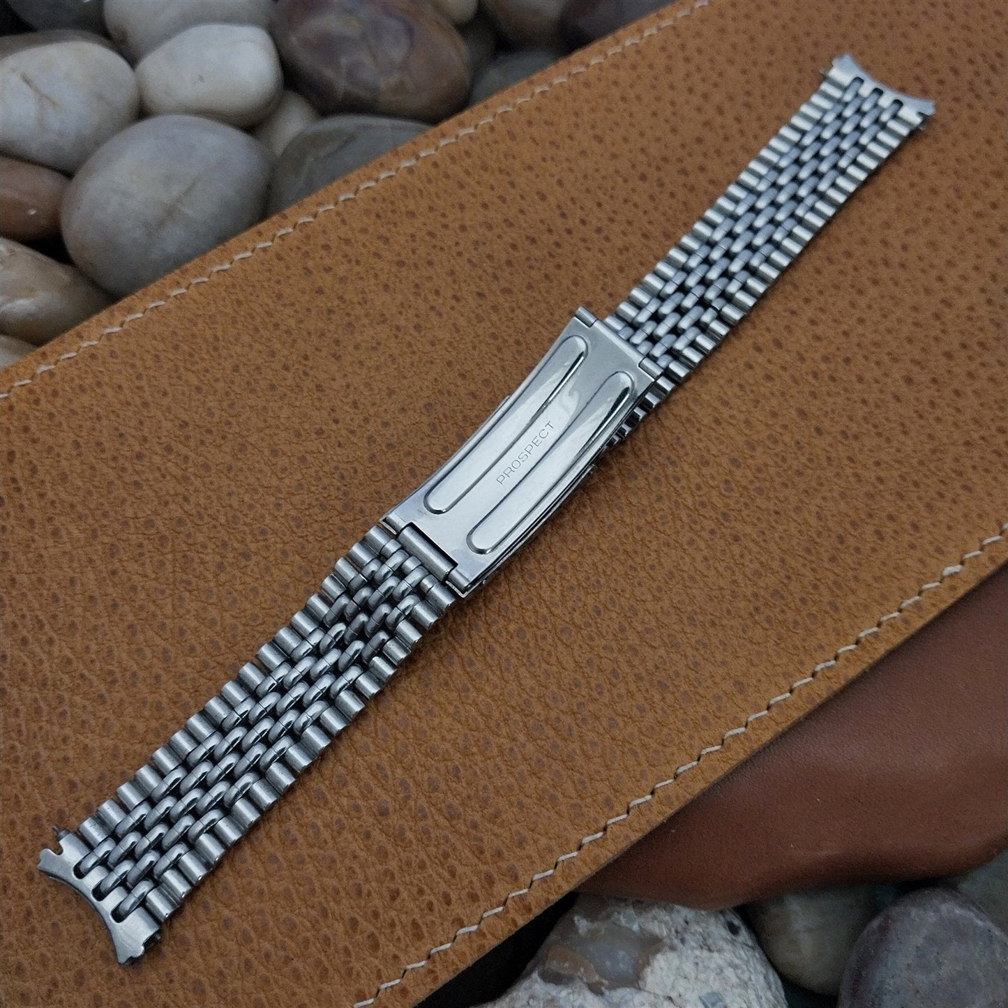 17.2mm Classic Beads of Rice Stainless Steel Prospect Unused Vintage Watch Band