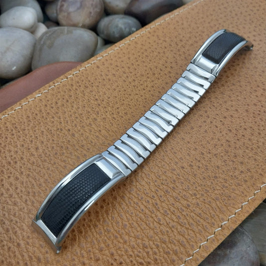 Waltham 1950s Stainless Steel & Lizard nos Classic Unused Vintage Watch Band