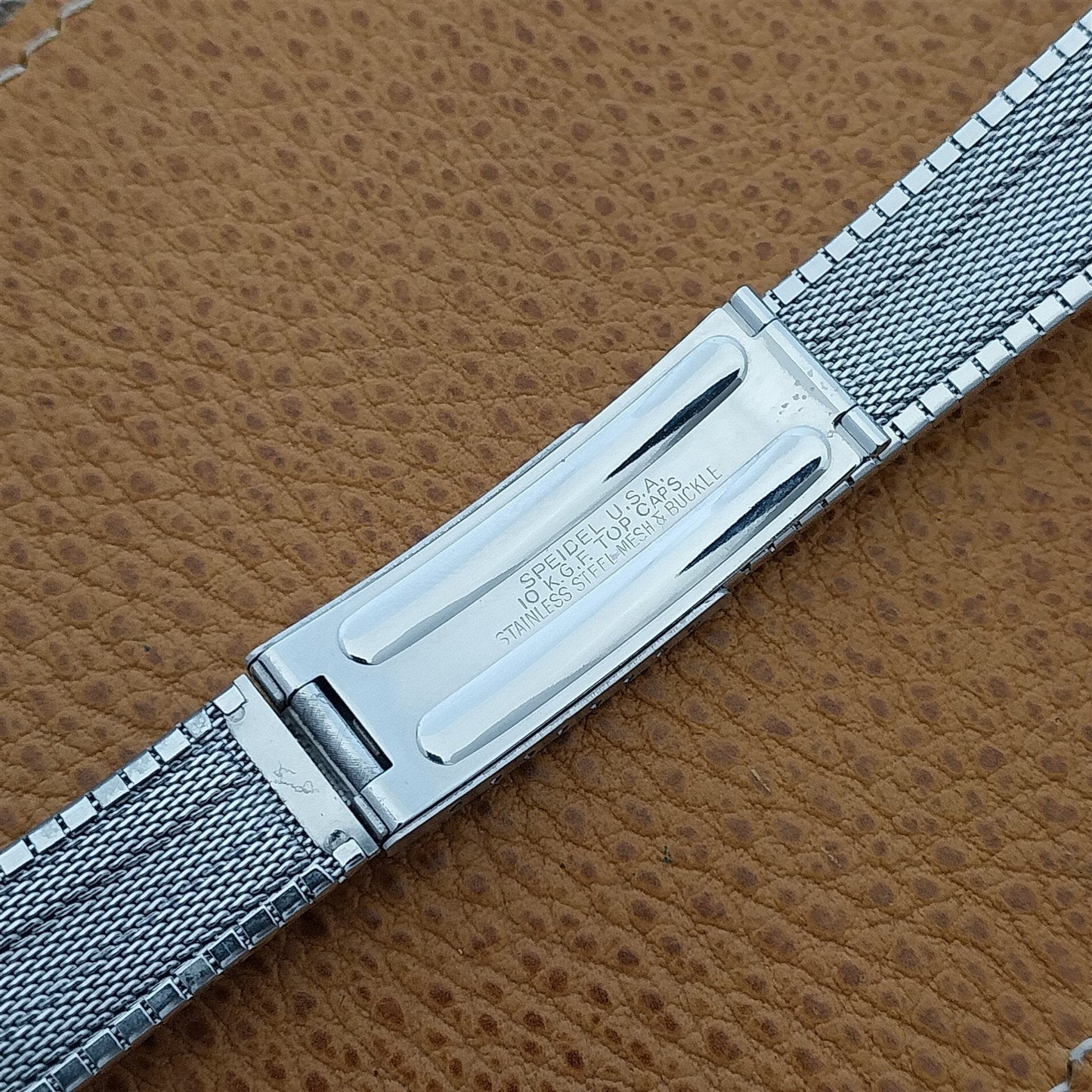 10k White Gold Filled 19mm 18mm Speidel Classic 1970s Unused Vintage Watch Band