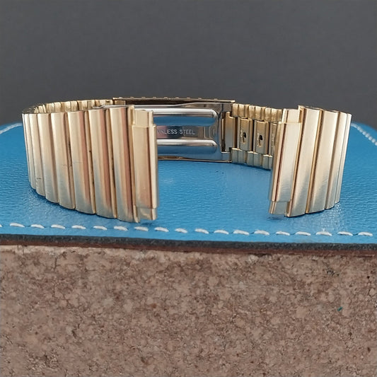 19mm 20mm 21mm Gold-Plated LED LCD nos 1970s-1980s Vintage Watch Band