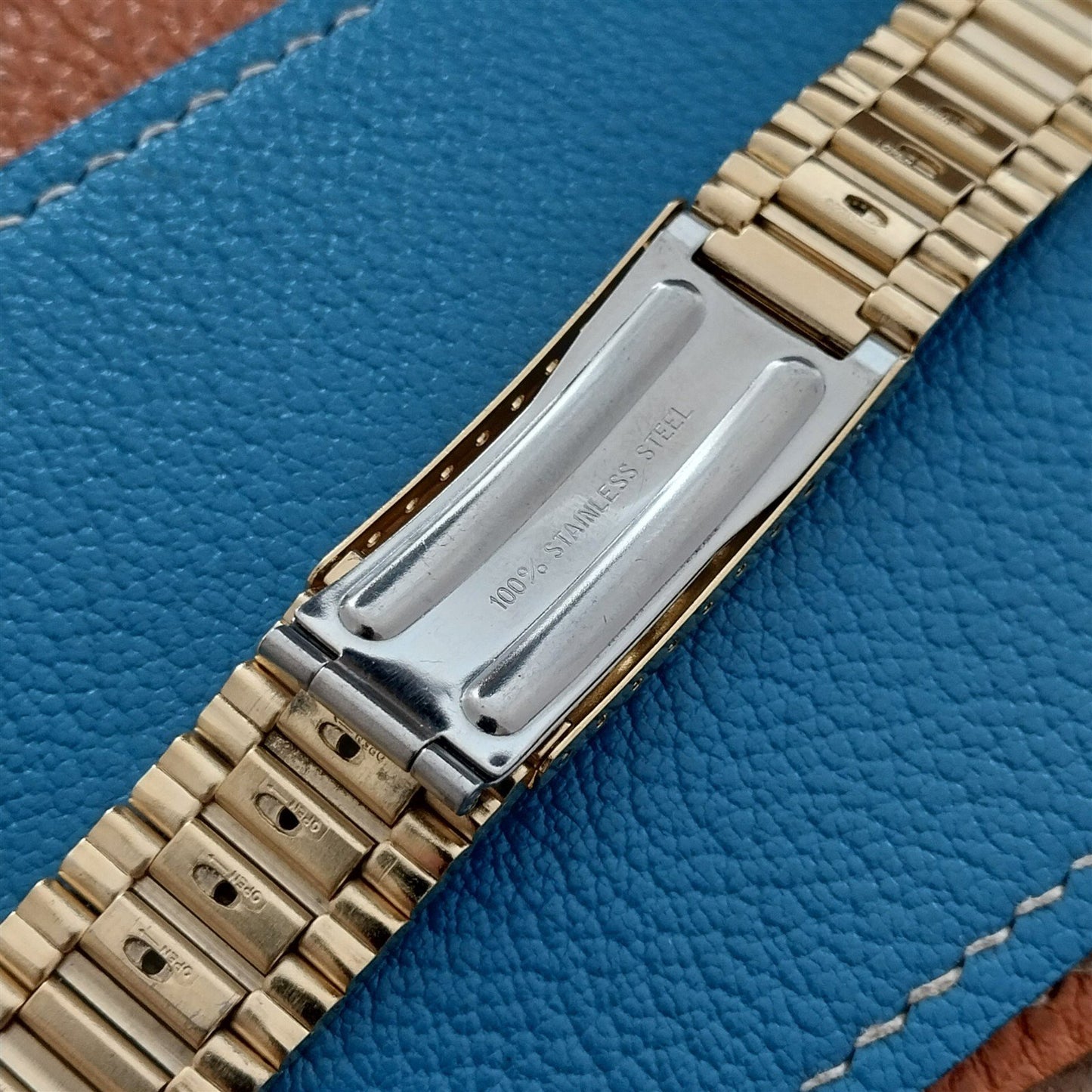 19mm 20mm 21mm Gold-Plated LED LCD nos 1970s-1980s Vintage Watch Band