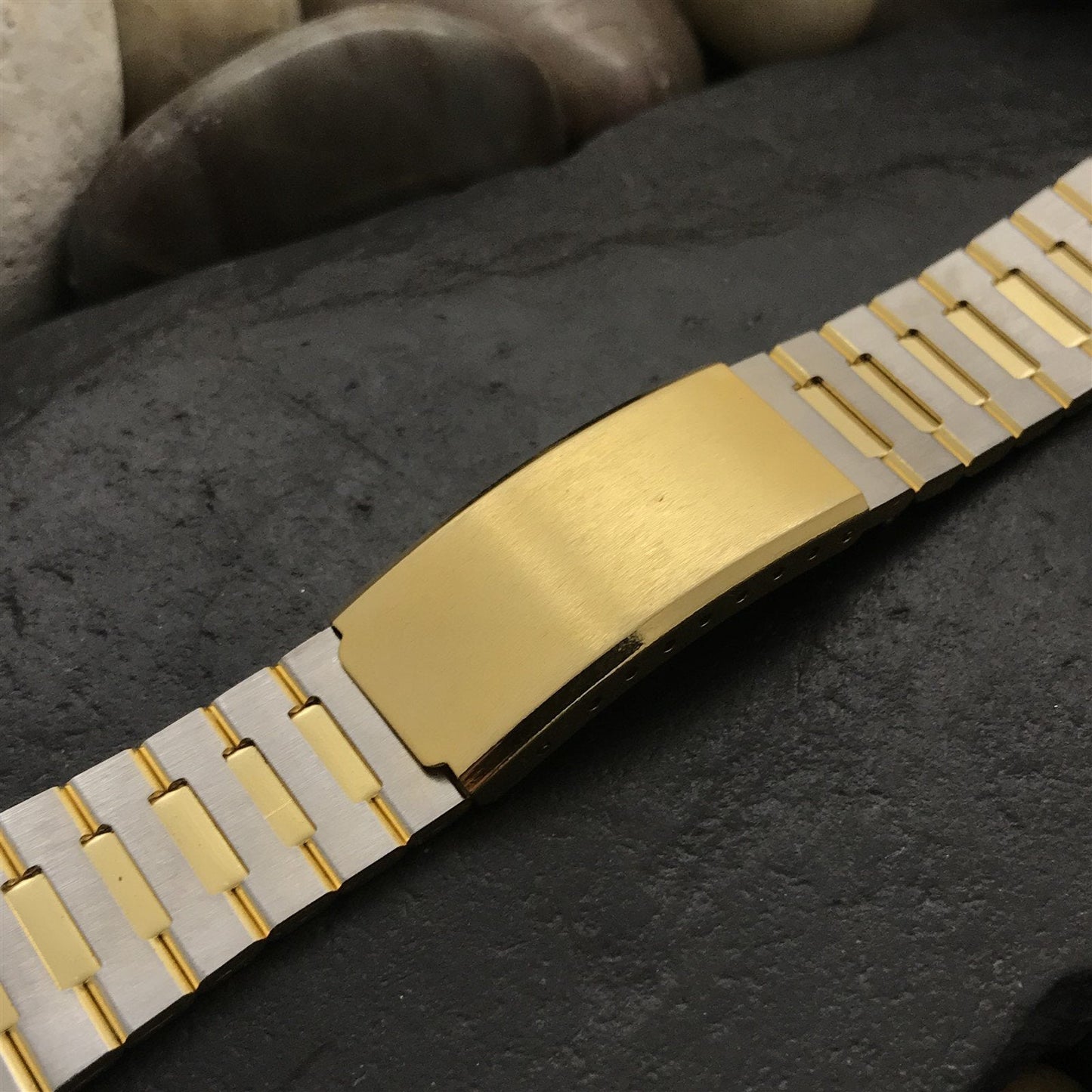 19mm 20mm 21mm Stainless &Gold-Plated LED LCD nos 1970s-1980s Vintage Watch Band