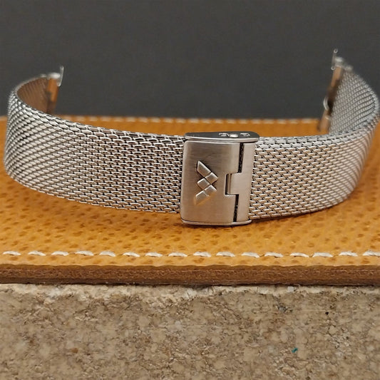 17.2mm Vintage Waltham Stainless Steel Mesh Unused 1970s Unused Watch Band