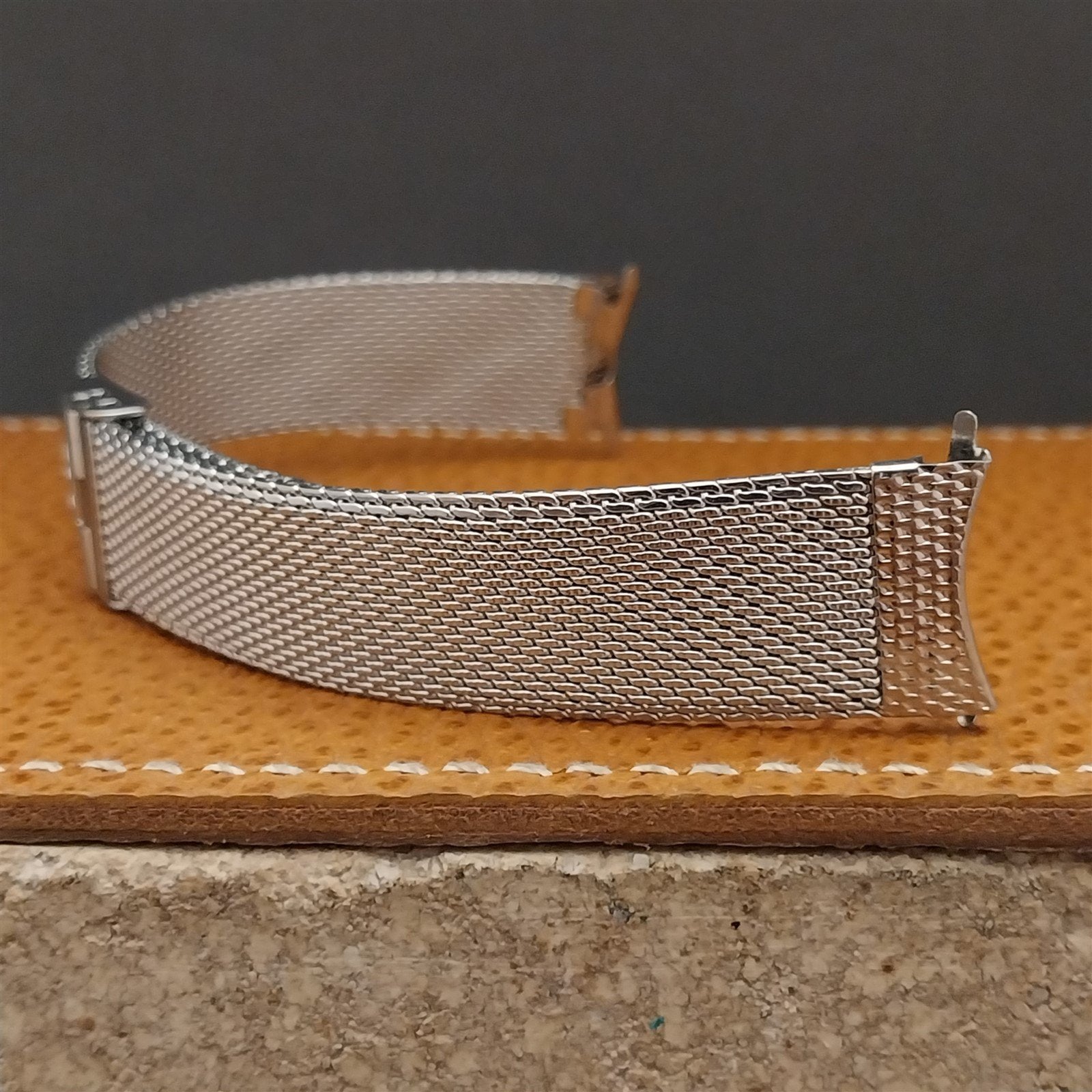 17.2mm Vintage Waltham Stainless Steel Mesh Unused 1970s Unused Watch Band