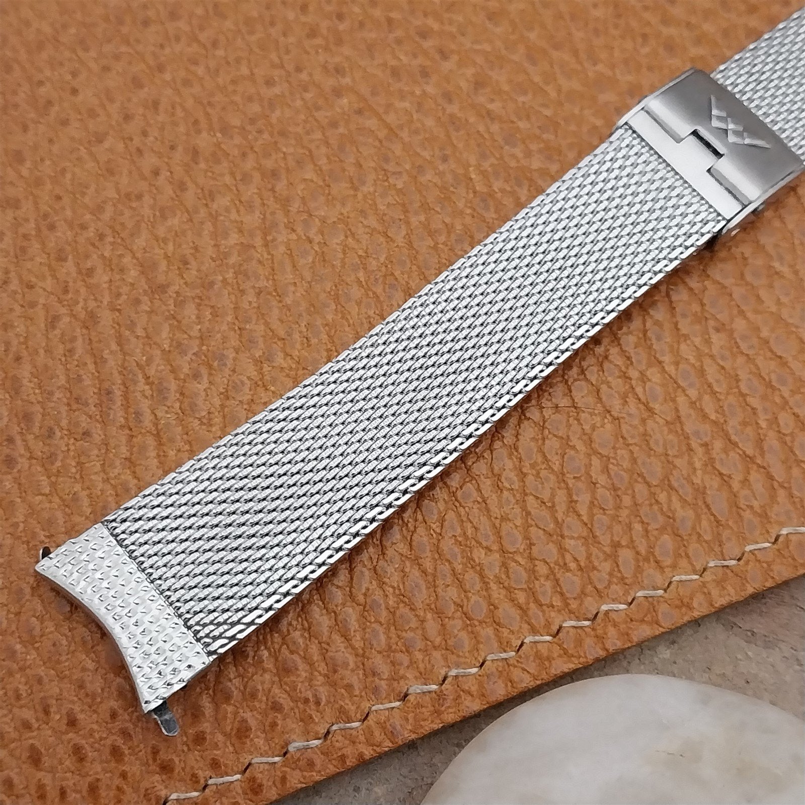 17.2mm Vintage Waltham Stainless Steel Mesh Unused 1970s Unused Watch Band
