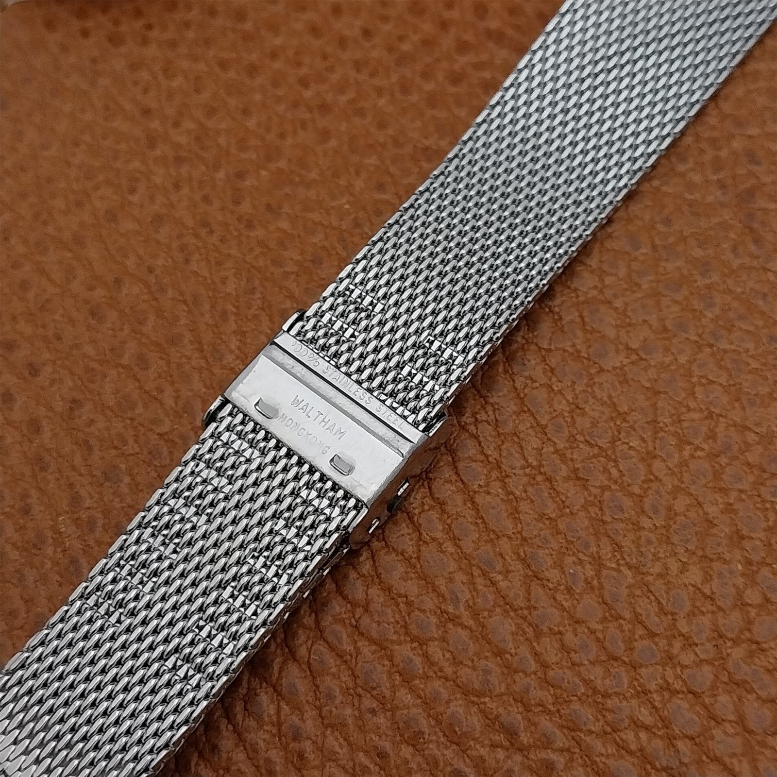 17.2mm Vintage Waltham Stainless Steel Mesh Unused 1970s Unused Watch Band