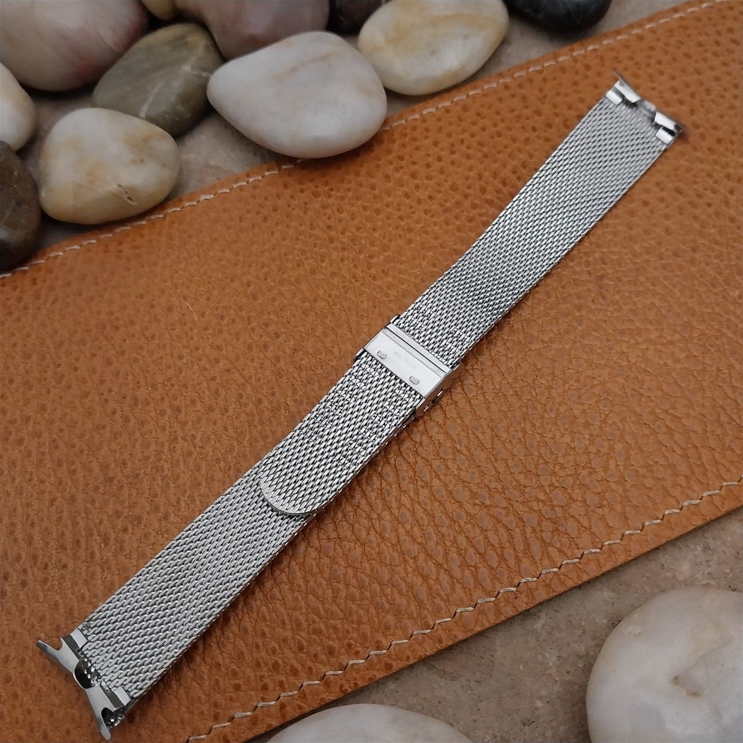 17.2mm Vintage Waltham Stainless Steel Mesh Unused 1970s Unused Watch Band