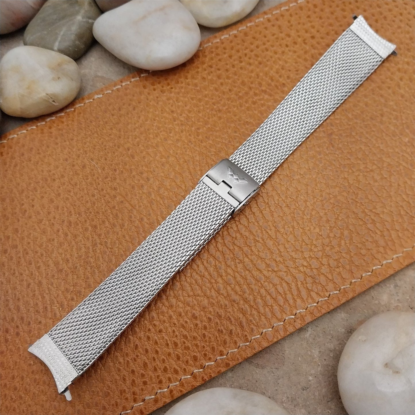 17.2mm Vintage Waltham Stainless Steel Mesh Unused 1970s Unused Watch Band