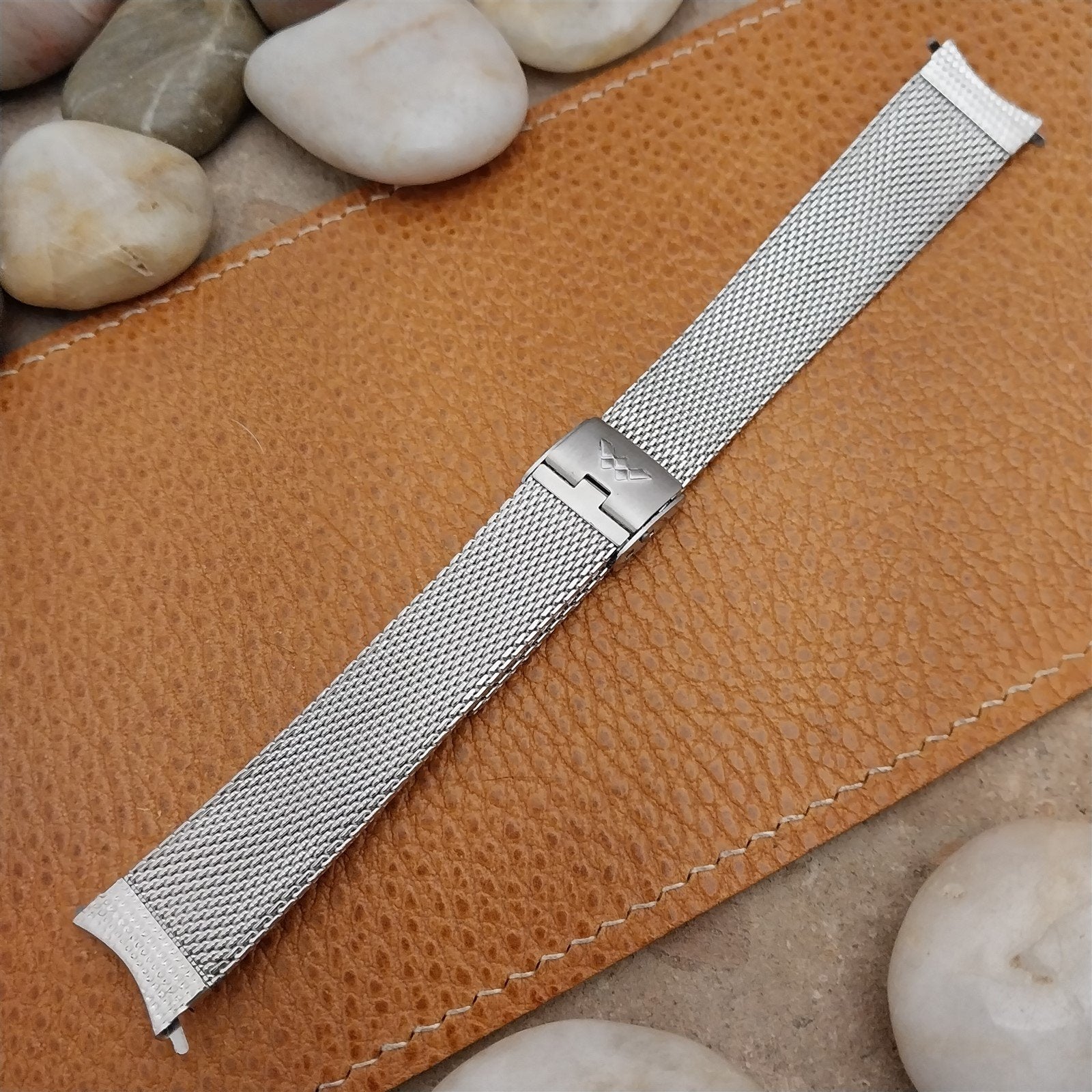 17.2mm Vintage Waltham Stainless Steel Mesh Unused 1970s Unused Watch Band