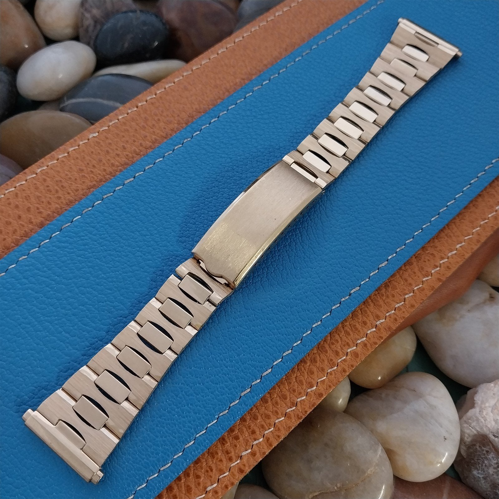 Gold-Tone JB Champion LED LCD 1970s-1980s Vintage Watch Band nos 25mm 22mm