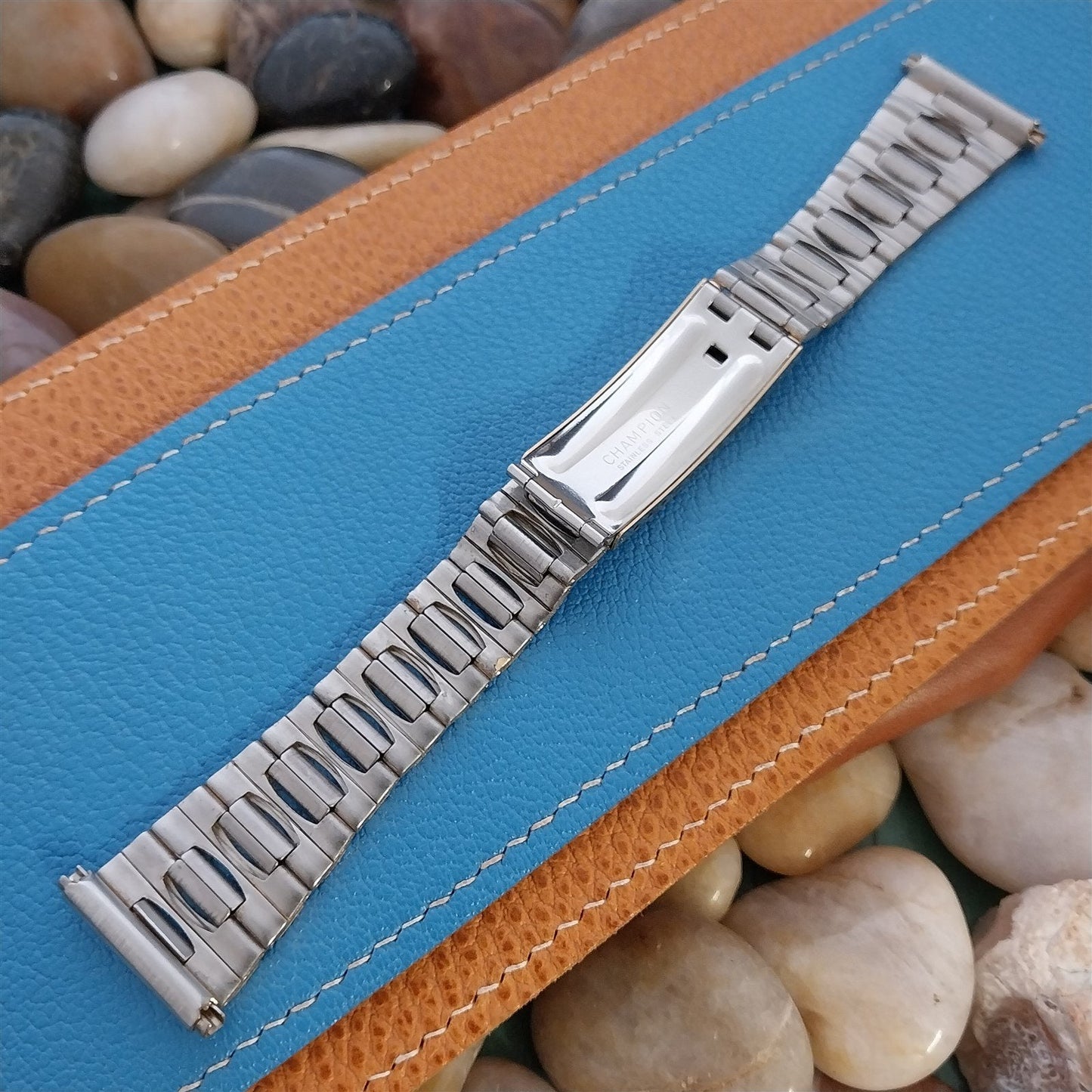 Gold-Tone JB Champion LED LCD 1970s-1980s Vintage Watch Band nos 25mm 22mm