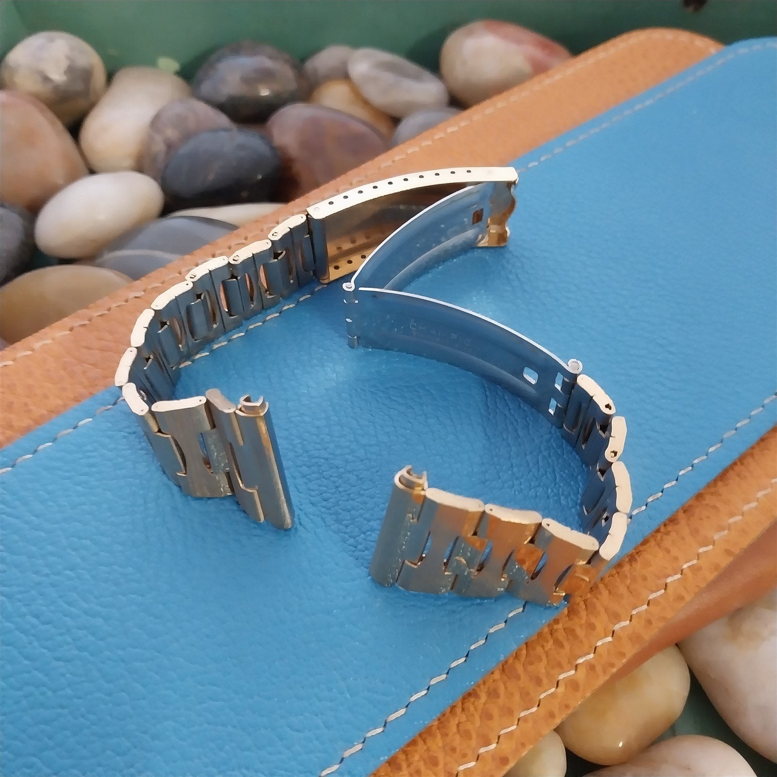 Gold-Tone JB Champion LED LCD 1970s-1980s Vintage Watch Band nos 25mm 22mm