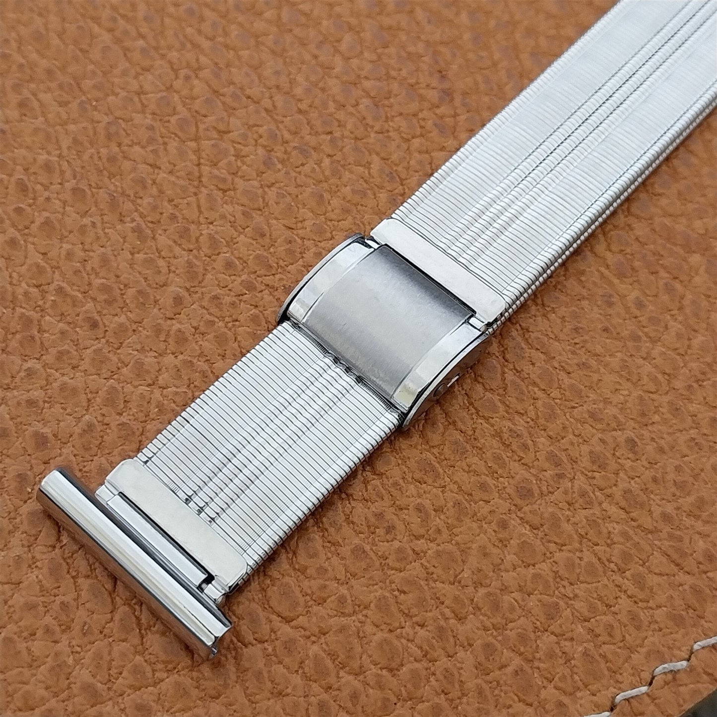 20mm 19mm Stainless Steel Classic Overlap Unused 1950s Vintage Watch Band