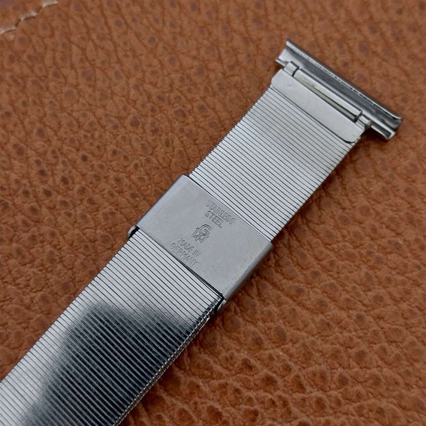 20mm 19mm Stainless Steel Classic Overlap Unused 1950s Vintage Watch Band