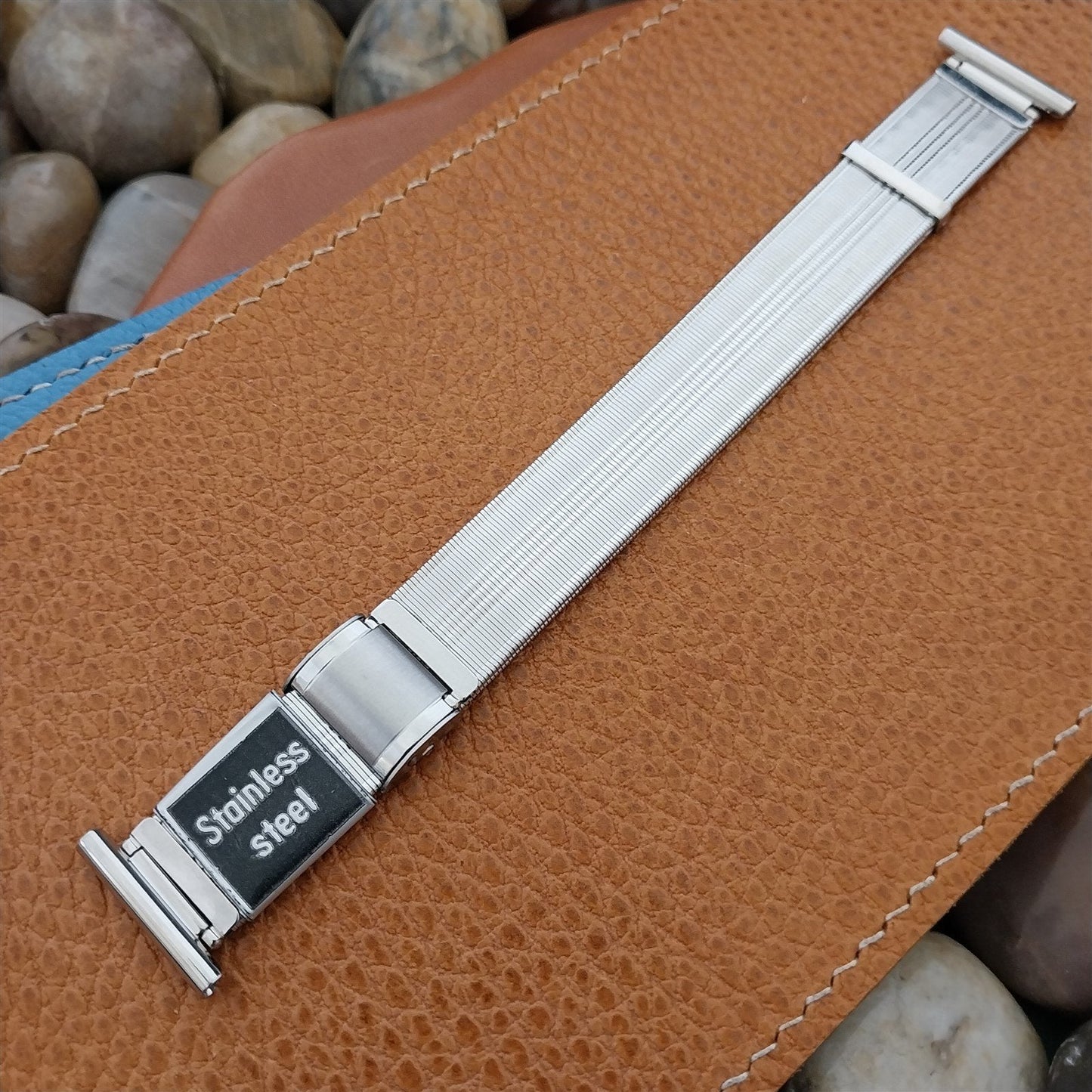 20mm 19mm Stainless Steel Classic Overlap Unused 1950s Vintage Watch Band