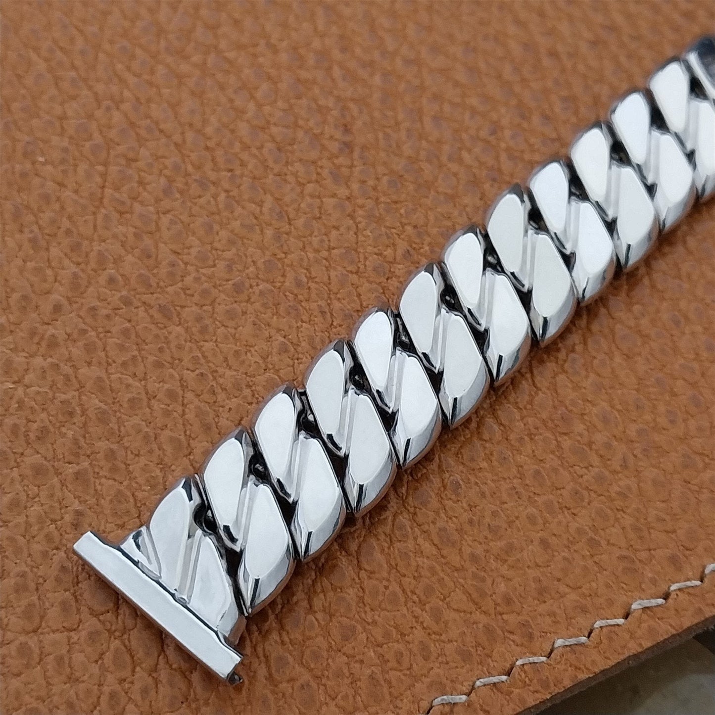 19mm 18mm Crusader 12k White Gold-Filled Classic 1950s Unused Vintage Watch Band