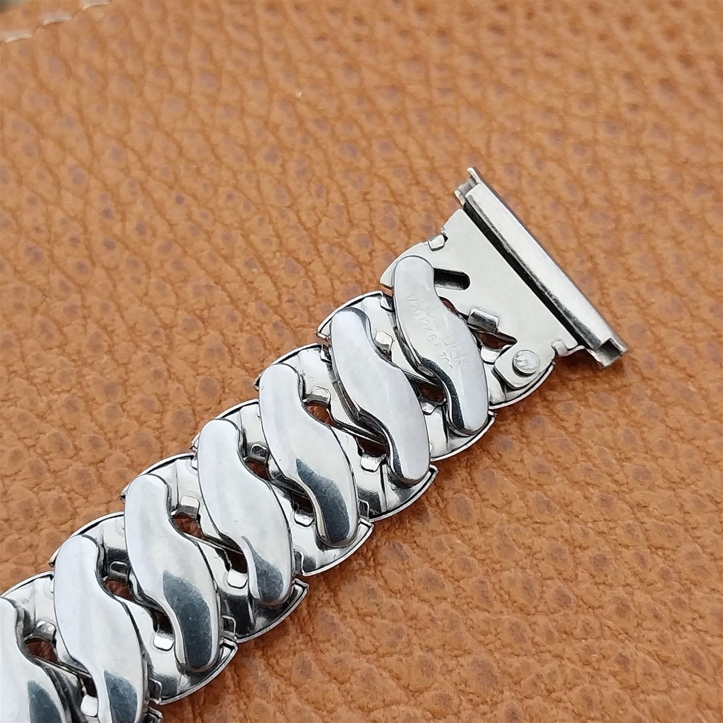 19mm 18mm Crusader 12k White Gold-Filled Classic 1950s Unused Vintage Watch Band