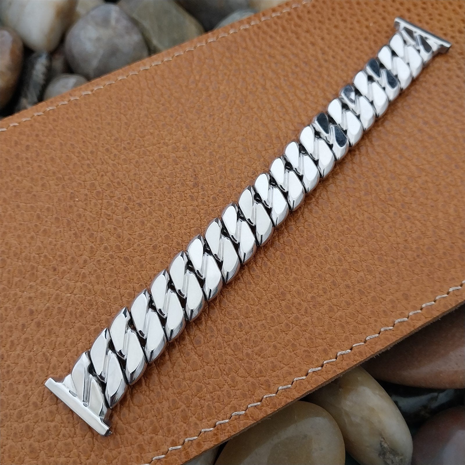 19mm 18mm Crusader 12k White Gold-Filled Classic 1950s Unused Vintage Watch Band