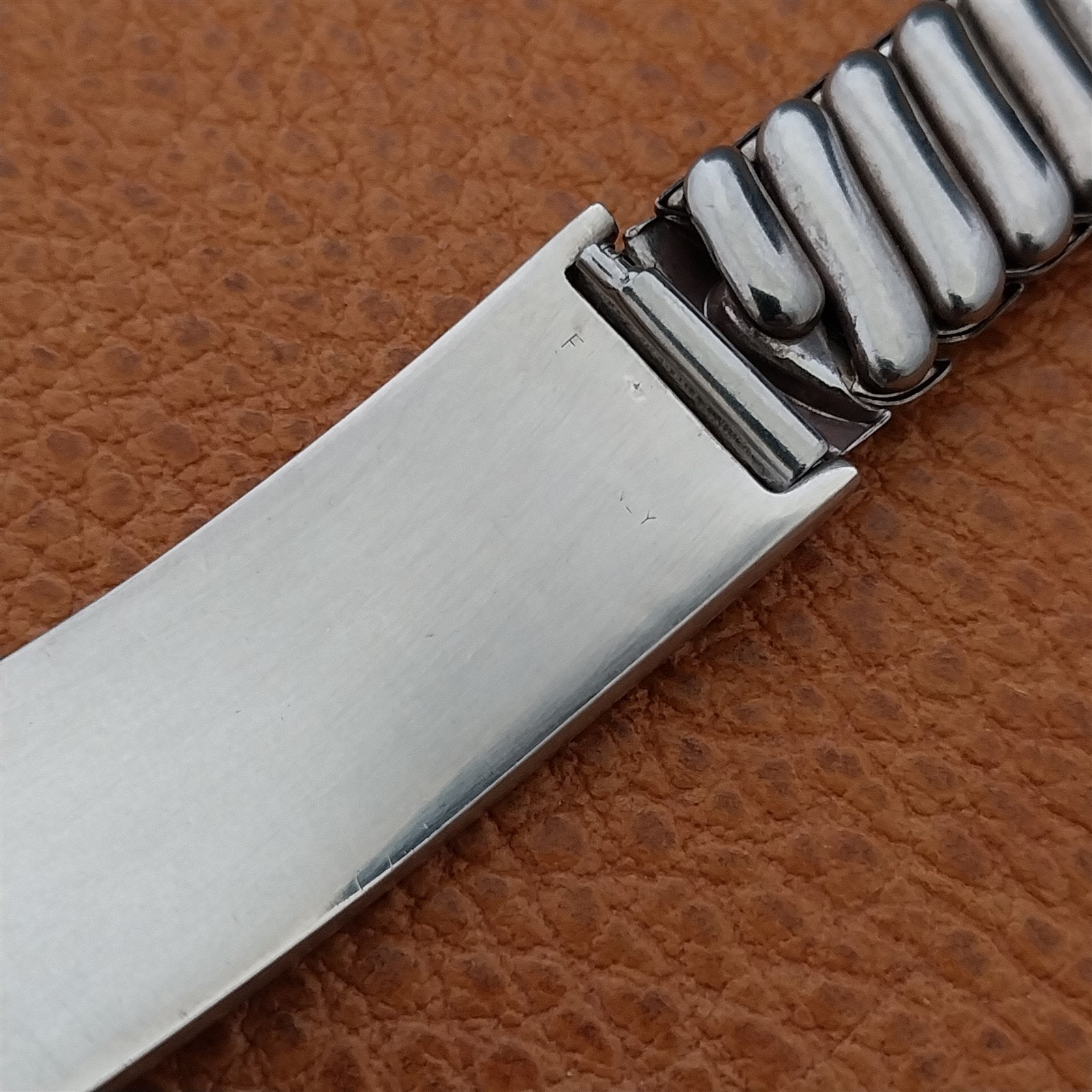 Vintage 5/8" 1940s-1950s Stainless Steel & Sterling Silver nos Unused Watch Band