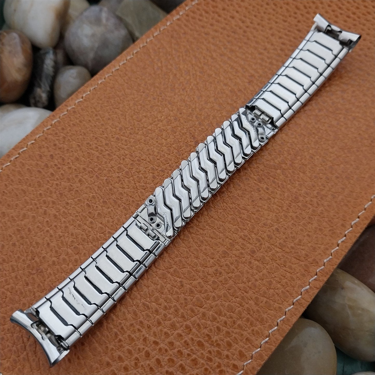 18mm 11/16" Kreisler USA Stainless Steel nos Unused 1960s Vintage Watch Band