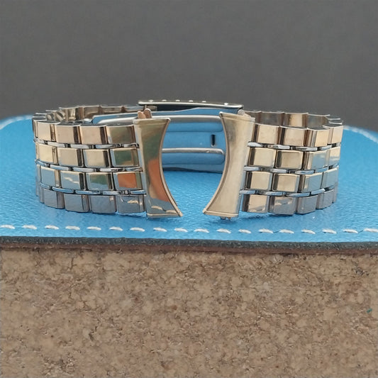 19mm 18mm Kreisler Stelux Stainless Steel & Gold Unused Vintage Watch Band