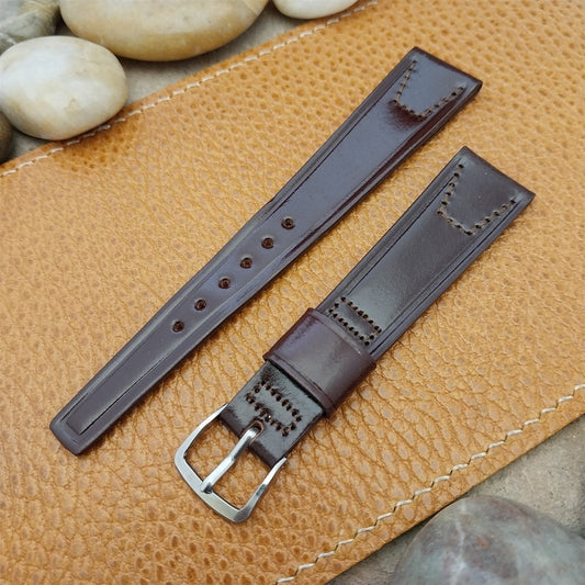 Shell Cordovan 18mm Tapered Brown Kreisler nos Unused 1960s Vintage Watch Band