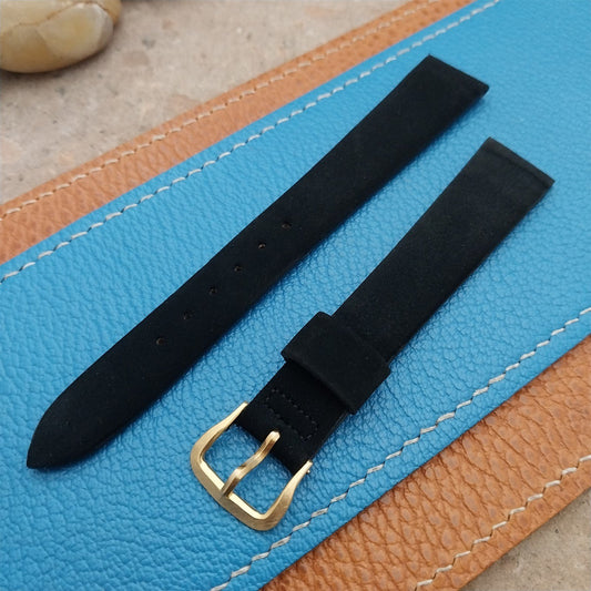 11/16" Kreisler Black Corfam Faux-Suede Unused 1960s-1970s Vintage Watch Band