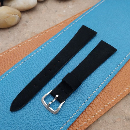 3/4" Kreisler Black Corfam Faux-Suede Unused 1960s-1970s Vintage Watch Band