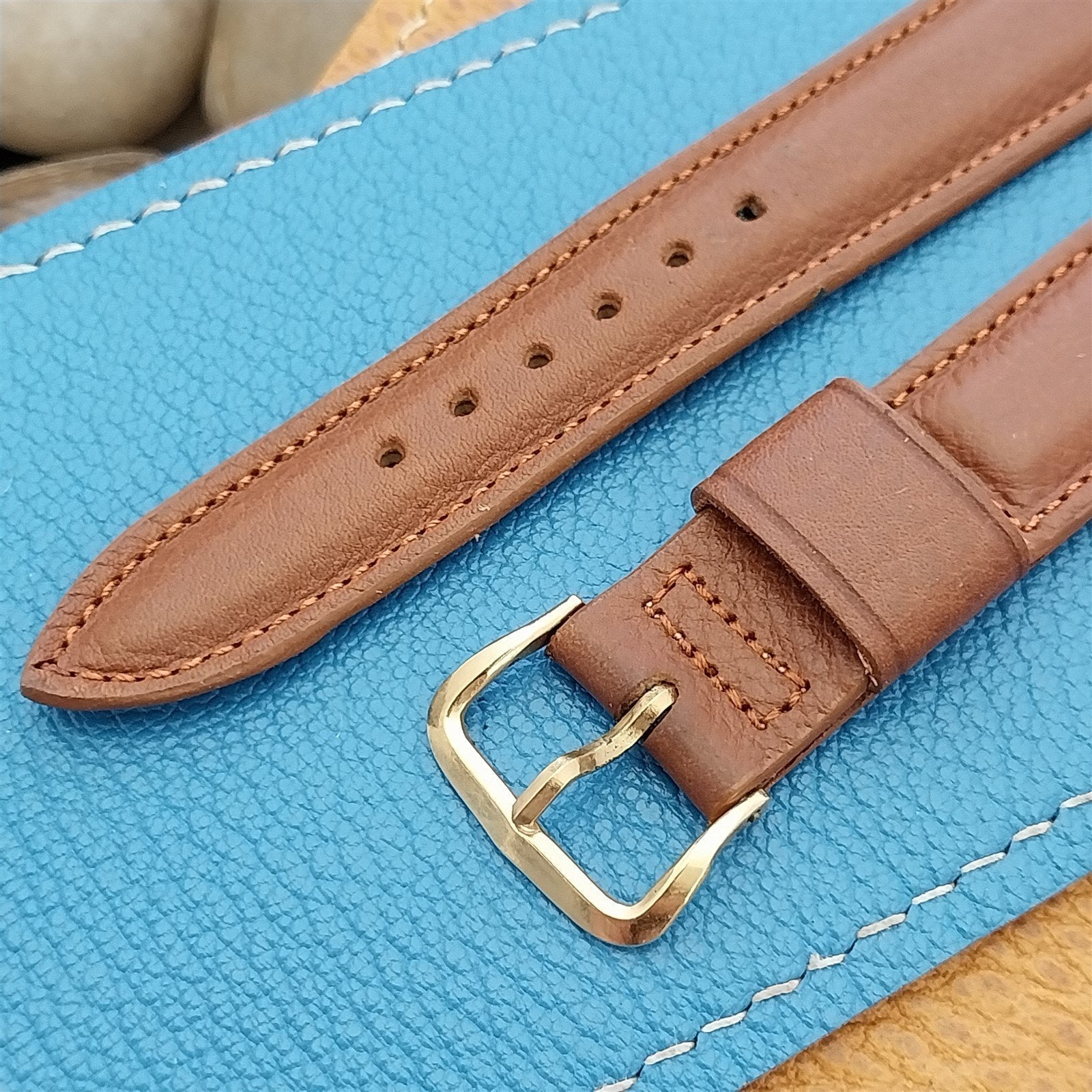 17mm Kreisler Brown Calf Tapered Leather nos Unused 1960s Vintage Watch Band