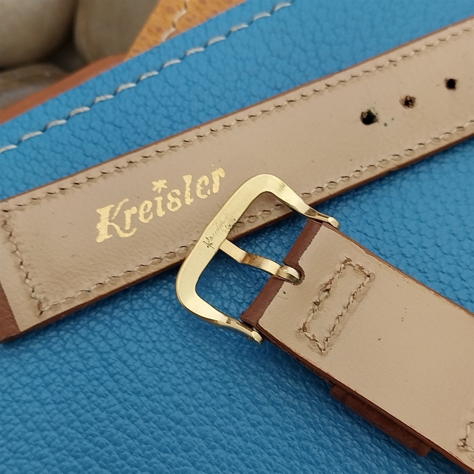 17mm Kreisler Brown Calf Tapered Leather nos Unused 1960s Vintage Watch Band