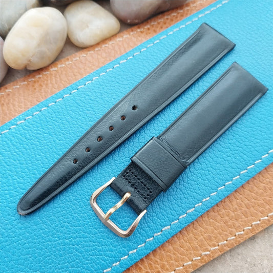 3/4" Kreisler Trapeze Tapered Black Calf Leather nos Vintage Watch Band