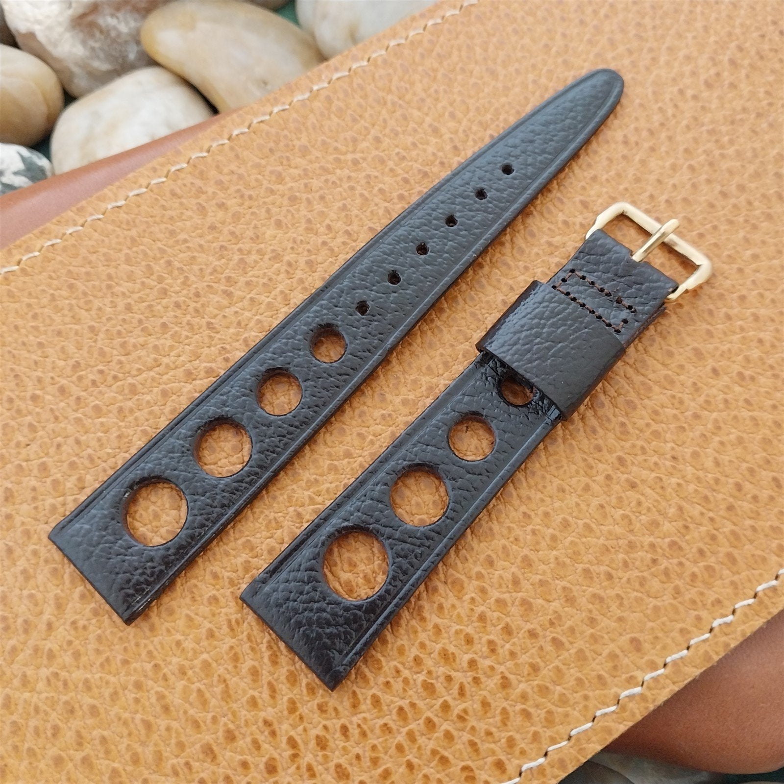 11/16" 17.2mm Kreisler Brown Leather Rally Unused 1960s-1970s Vintage Watch Band