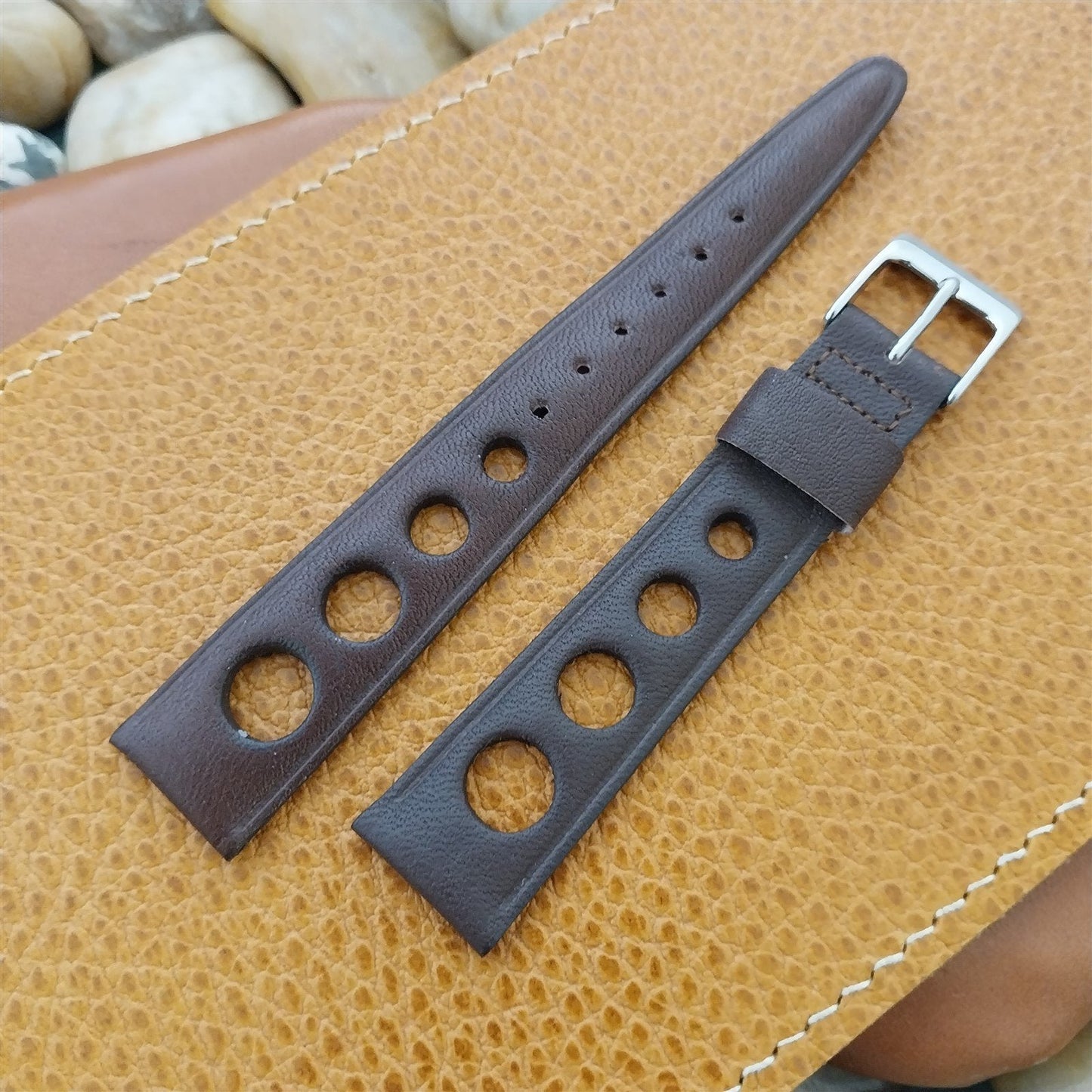 11/16" Kreisler Brown Glove Leather Rally Unused 1960s-1970s Vintage Watch Band