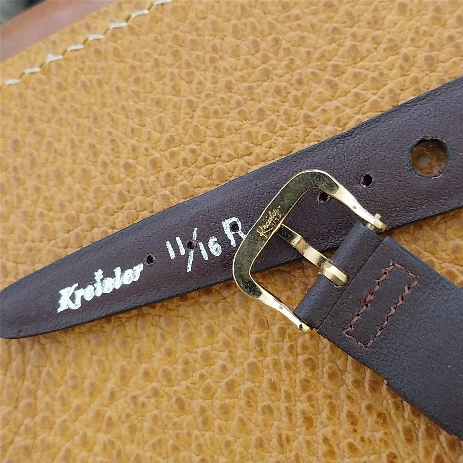 11/16" Kreisler Brown Glove Leather Rally Unused 1960s-1970s Vintage Watch Band