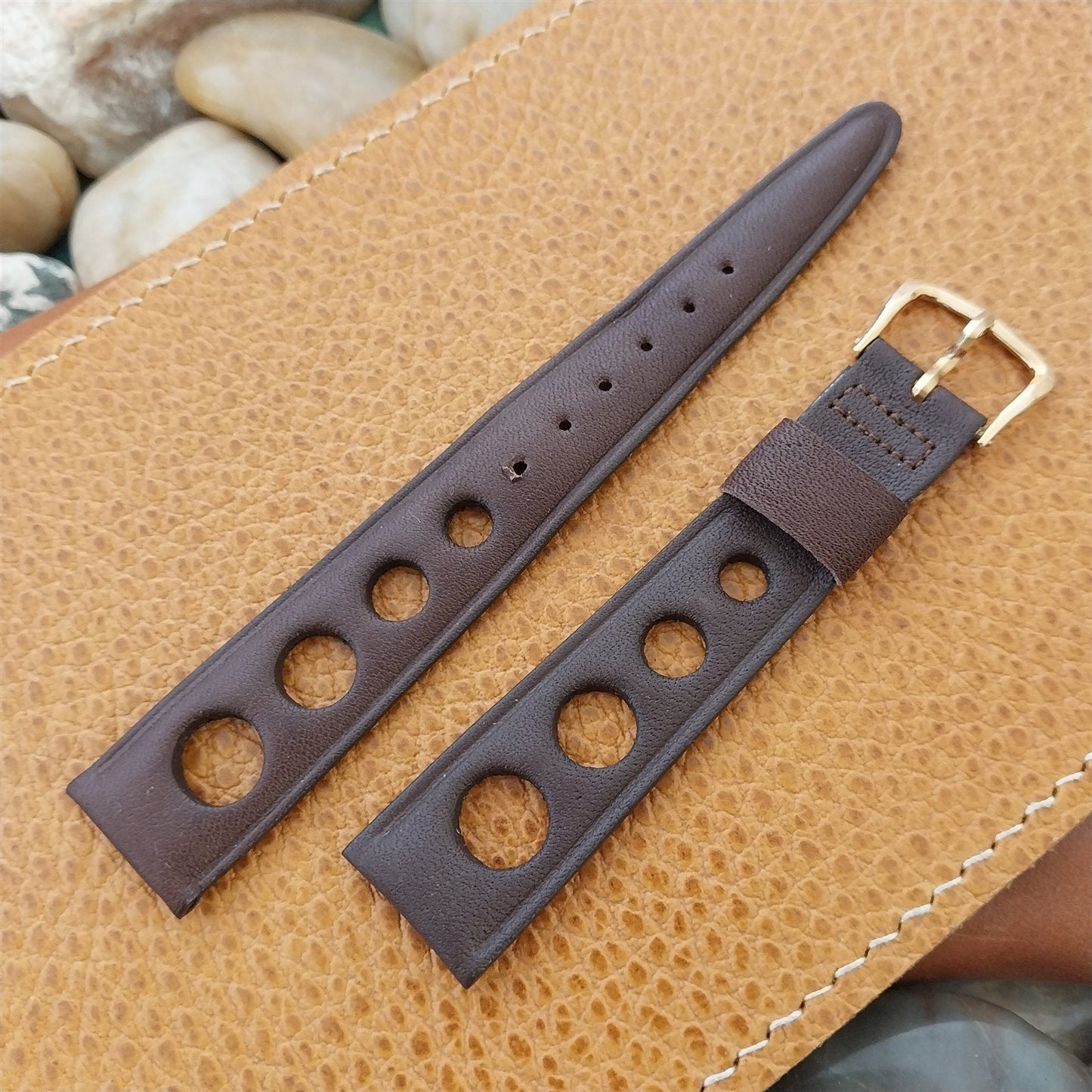 11/16" Kreisler Brown Glove Leather Rally Unused 1960s-1970s Vintage Watch Band