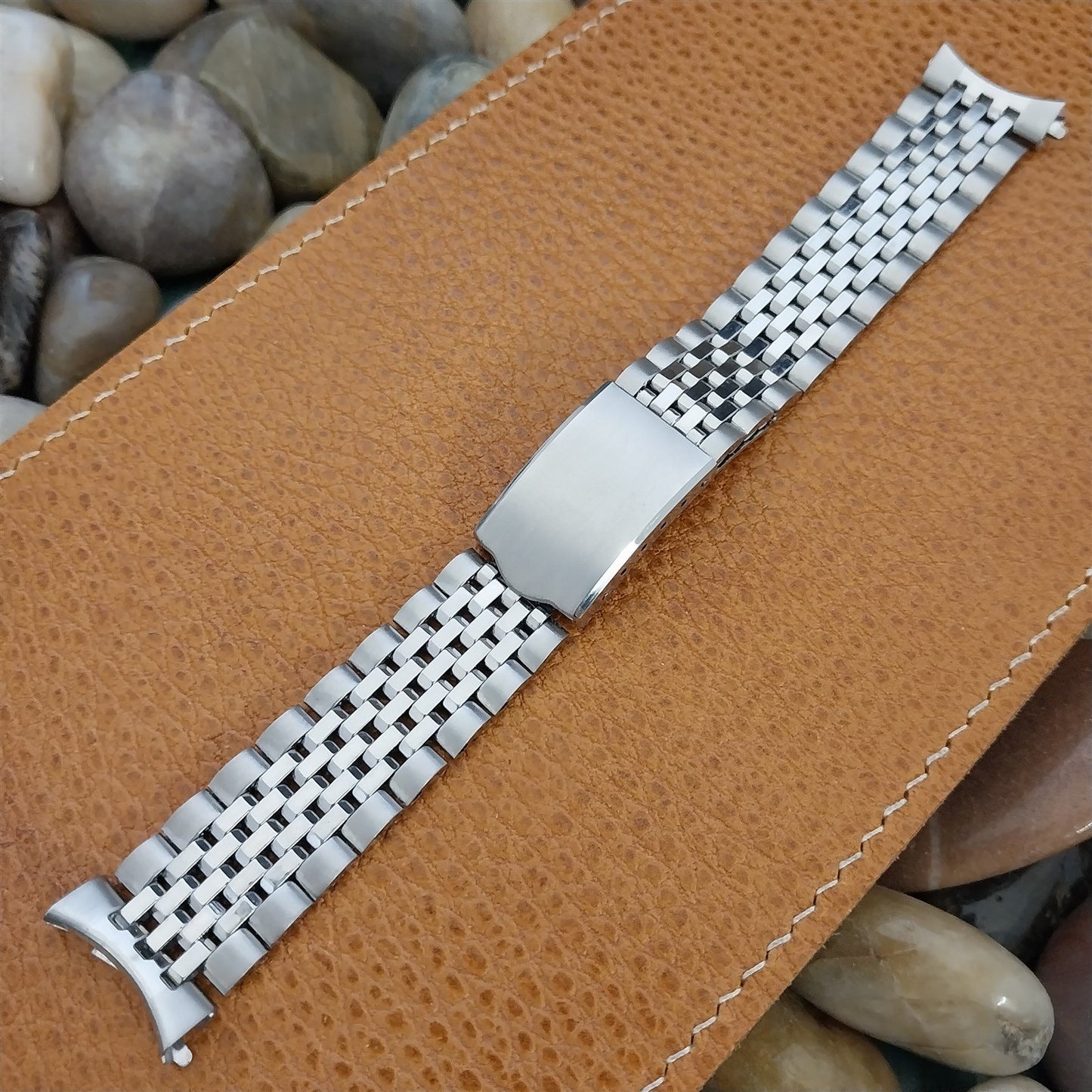 Vintage 19mm Beads of Rice Stainless Steel Unused Classic 1960s-1970s Watch Band