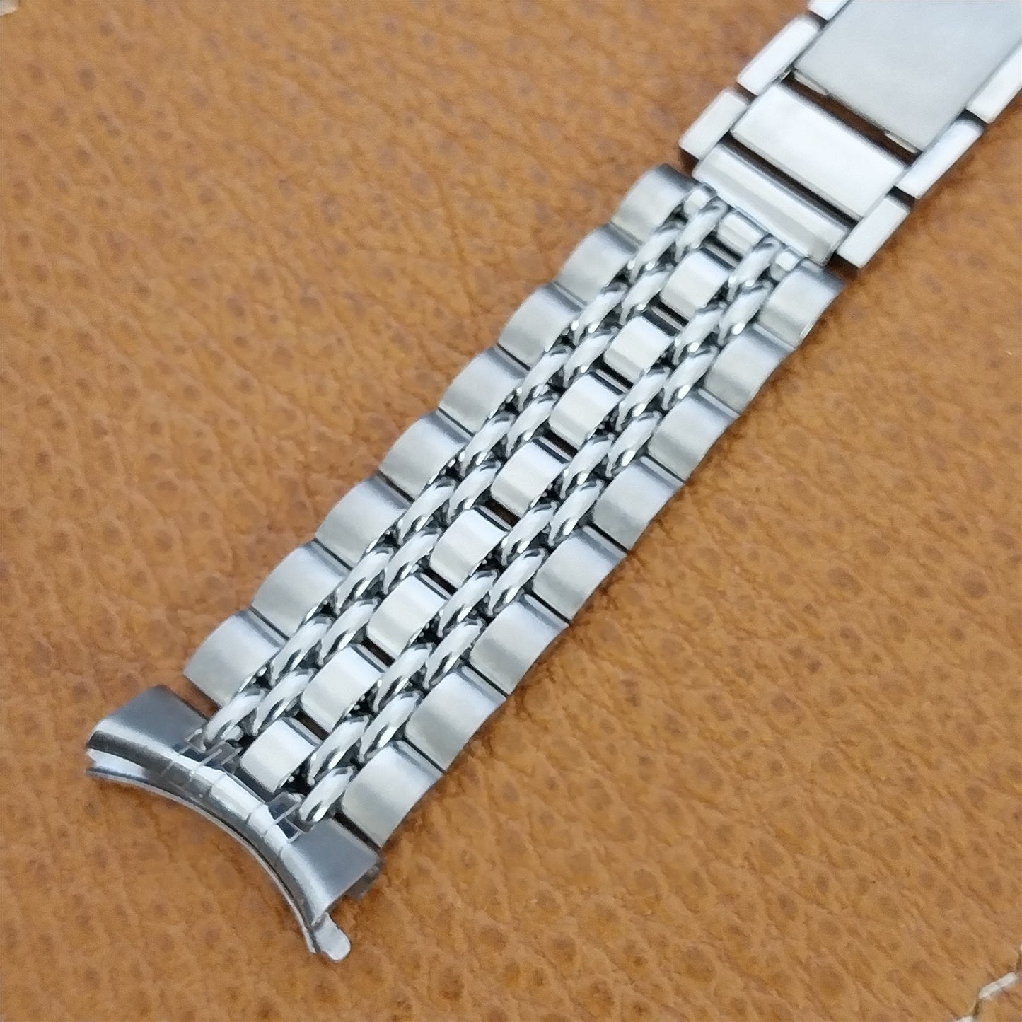 19mm Stainless Steel Beads of Rice Unused nos 1960s-1970s Vintage Watch Band