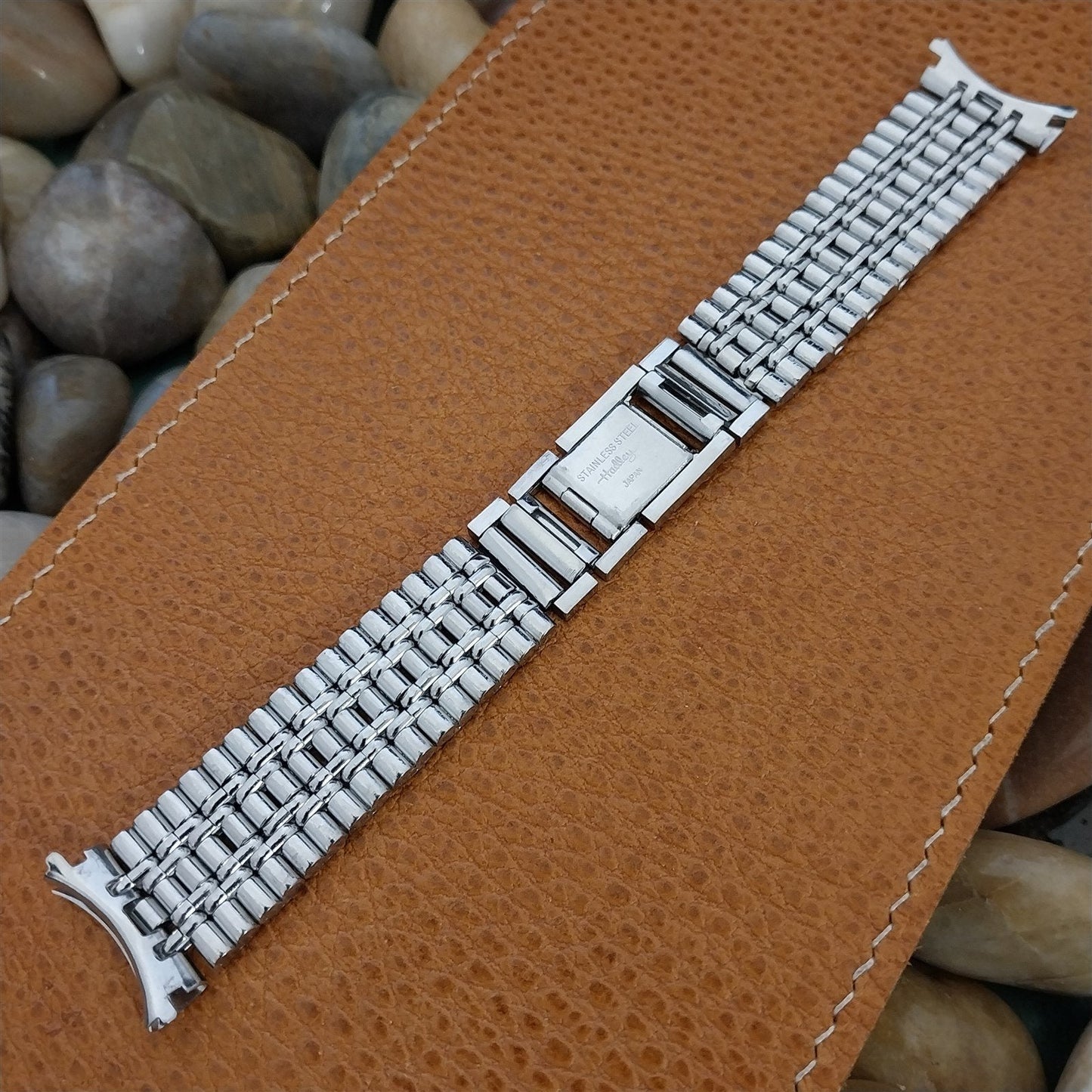 19mm Stainless Steel Beads of Rice Unused nos 1960s-1970s Vintage Watch Band